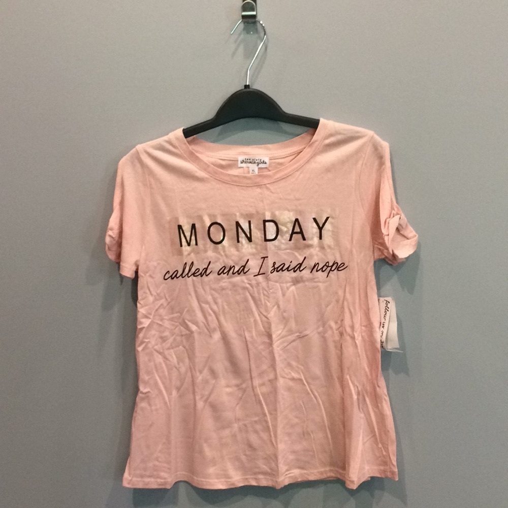 Ten Sixty Sherman “Monday Called and I Said Nope” Cold Shoulder Tee Girls XL - Picture 2 of 8
